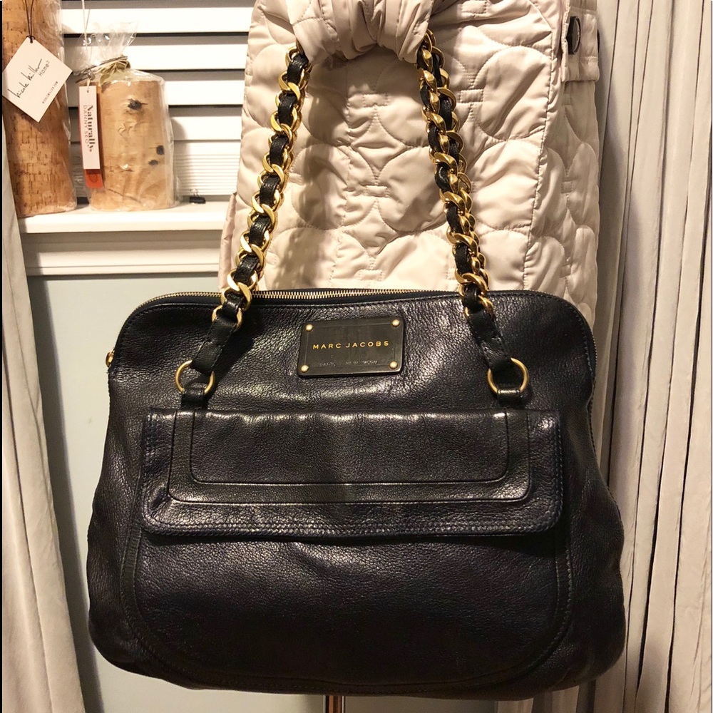 Authentic MARC JACOBS Black Leather Large Bag EUC